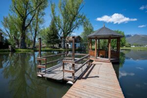 Overlooking a lake at our addiction recovery center in Utah