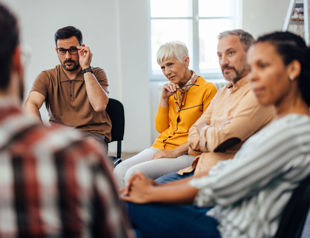 group therapy discussion in SMART recovery